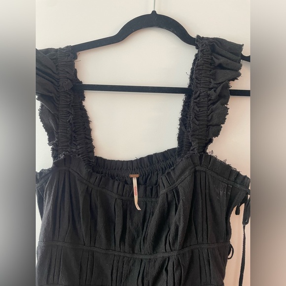 FREE PEOPLE ruffle sleeve tie up sundress - Picture 3 of 4